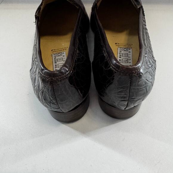 Vintage Womens Saks Fifth Avenue Folio Brown Genuine Crocodile Loafer, Sz. 6.5M - Picture 6 of 8